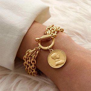 Gold Triple Chain Bracelet